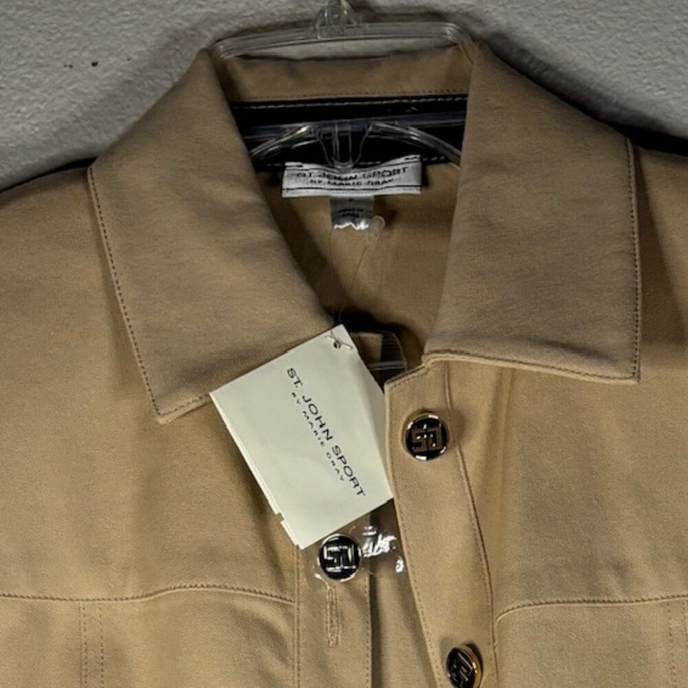 NWT St. John Sport by Marie Gray Classic Beige/Indigo Jacket – Size P